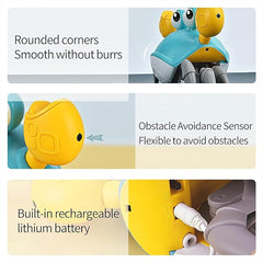 Crawling Crab Baby Musical Kids Toy with LED Lights and Rechargeable Battery