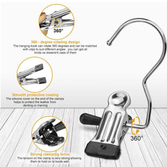 Laundry Hook Boot Hanging Hold Clips Pack of 10
