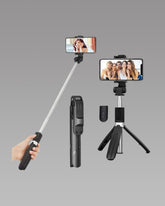 Extendable Flash 3-in-1 Selfie Stick Tripod with Bluetooth Remote