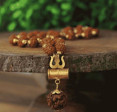 Shiv Trishul Pendant with Rudraksha Chain