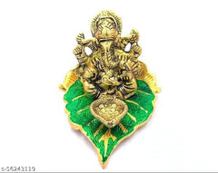 God Ganeshji Diya Set (Brass & Green)