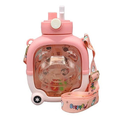 Cute Sipper Water Bottle with Straw and Strap